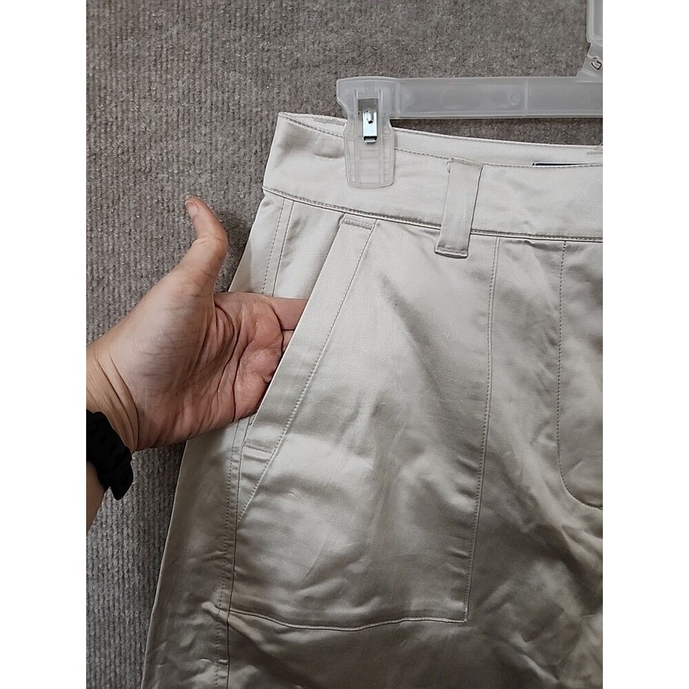 Old Navy Satin Cargo Barrel Wide-Leg Pants Womens 10 Silver Gray NEW - Picture 4 of 11